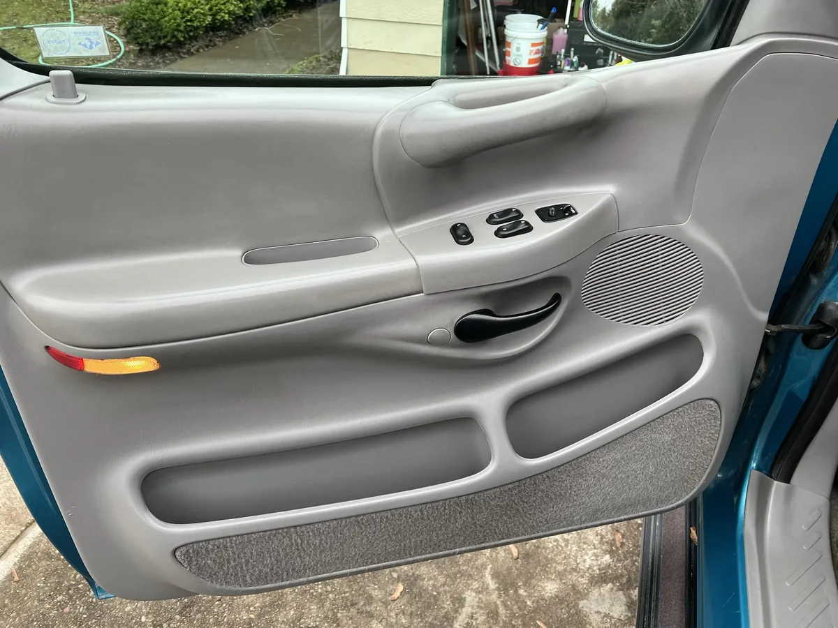 A truck door card, cleaned and conditioned