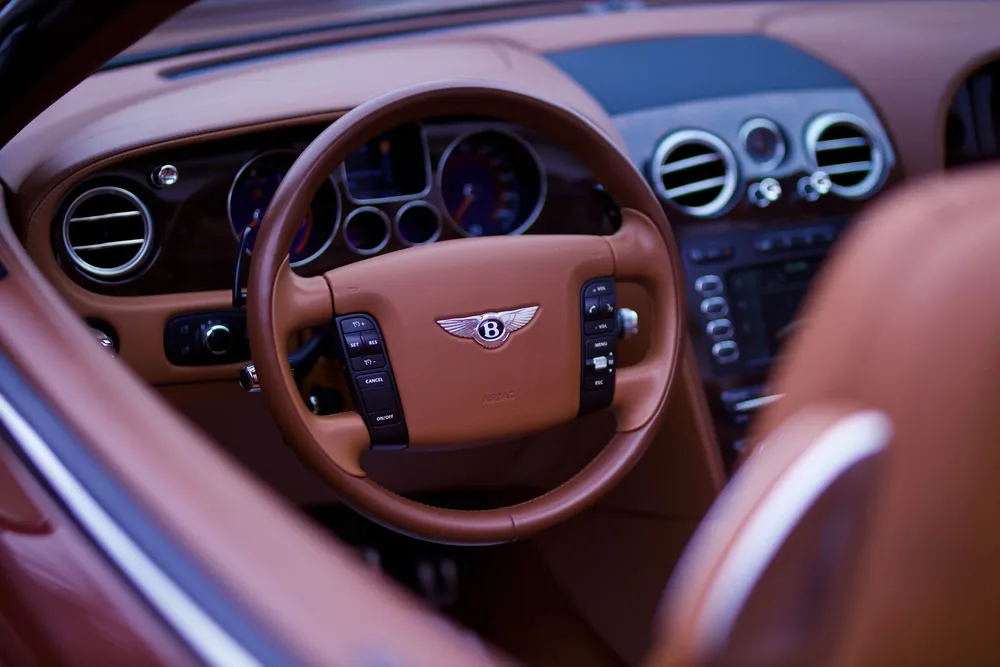 A Bentley interior, leather conditioned